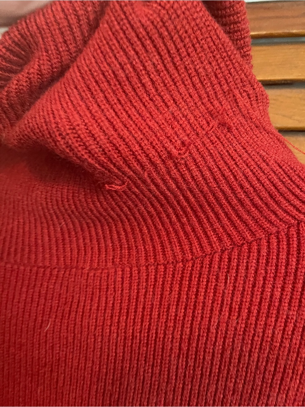 Free People Ribbed Red Turtleneck Sweater - Picture 6 of 7